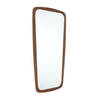 Vintage spiegel met Deense teakhouten rand
