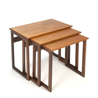 Set Deense vintage nesttafels in teak
