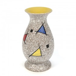 Earthenware vintage vase with primary colors