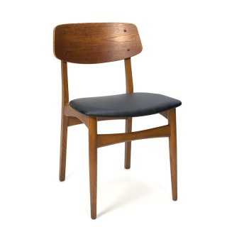 Danish vintage dining table chair with wide backrest