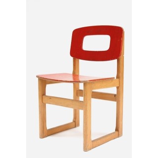 Red Hukit school chair - Retro Studio