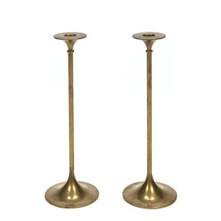 High model set of vintage brass candlesticks