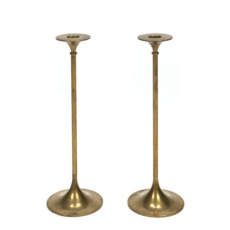 High model set of vintage brass candlesticks