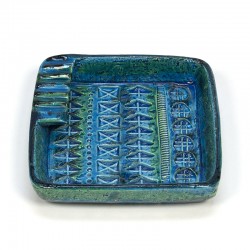 Vintage Bitossi Rimini blue ashtray design Aldo Londi