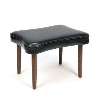 Black vintage Danish ottoman or hocker
