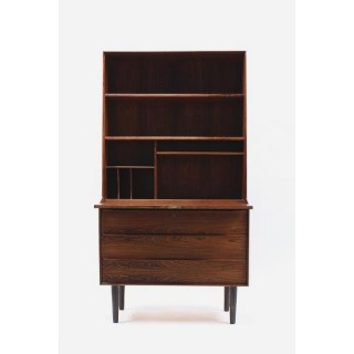 Secretaire / boekenkast in donker palissanderhout - Retro