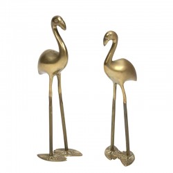 Vintage brass flamingos
