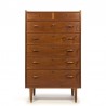 Tallboy vintage Danish chest of drawers in teak