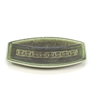 Green earthenware vintage plate