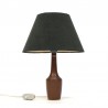 Danish teak vintage table lamp with black shade