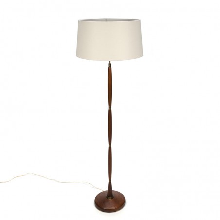 Danish vintage teak floor lamp with shade