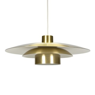 Brass colored Danish vintage hanging lamp