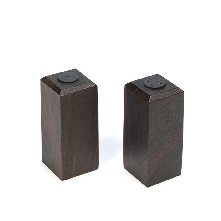 Vintage rosewood pepper and salt set