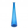 Blauwe decoratief glazen vintage fles