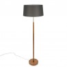 Teak Danish vintage floor lamp with gray shade