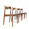 Danish vintage set of 4 solid teak chairs