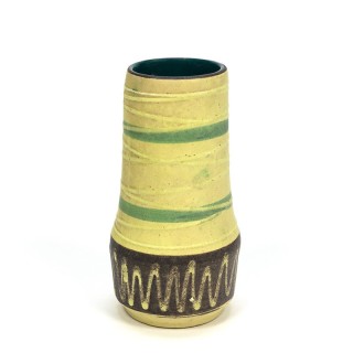 Yellow vintage earthenware vase
