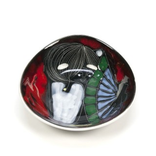 Italian small vintage serving dish with lady