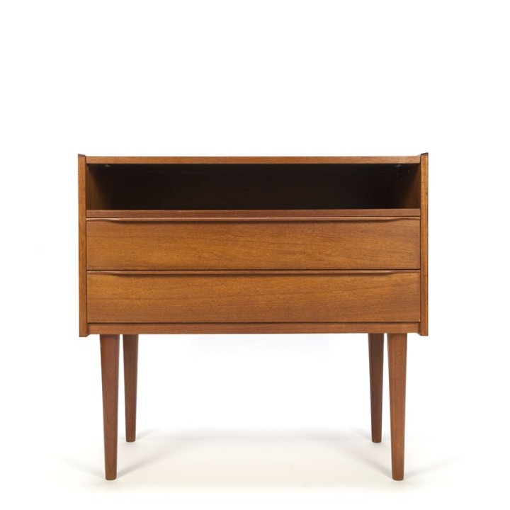 Teakhouten vintage Deense kaptafel en ladekast in 1