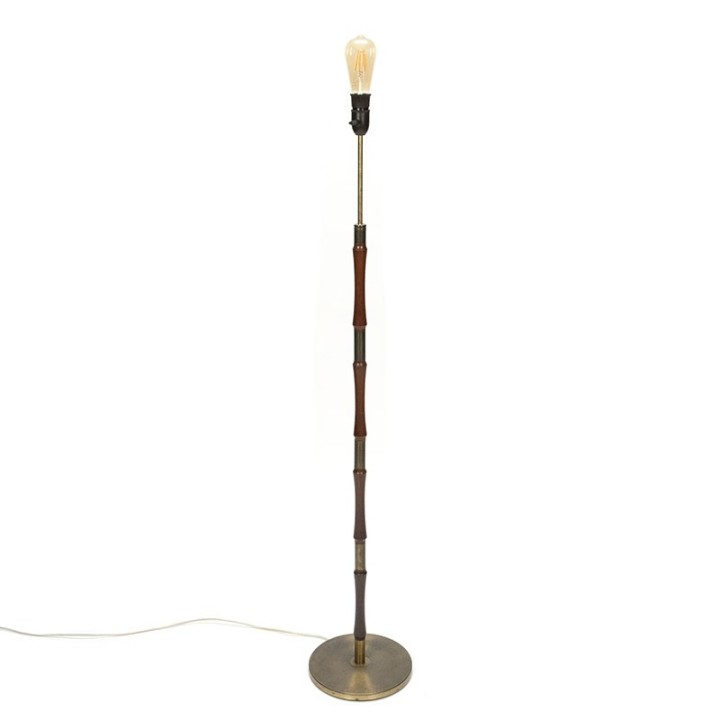 Deense vintage vloerlamp met messing voet