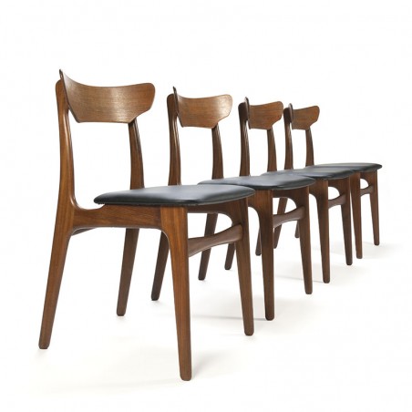 Schionning en Elgaard design set van 4 vintage stoelen