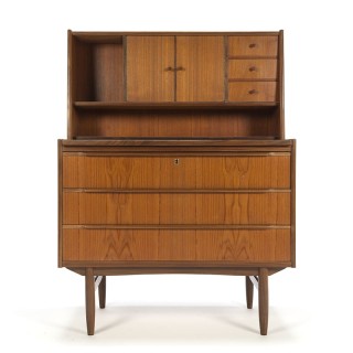Secretaire cabinet in teak vintage Danish model