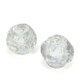 Set of 2 vintage Kosta Boda snowball candlesticks