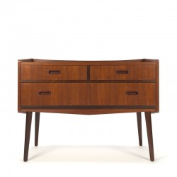 Vintage chest of drawers in teak on high leg