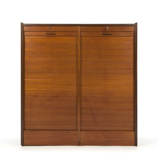 Vintage Danish roller door / file cabinet in teak