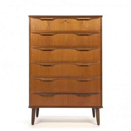 Luxury large chest of drawers in teak vintage Danish design