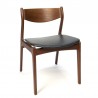 Vintage Danish dining table chair teak with black seat
