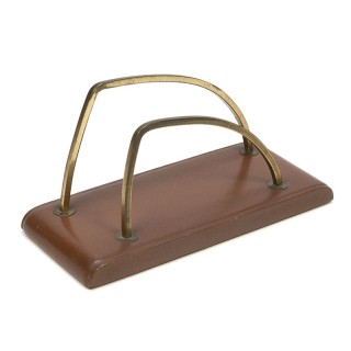 Letter holder vintage brown leather base