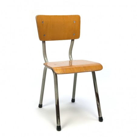Industrial vintage children's school chair wood