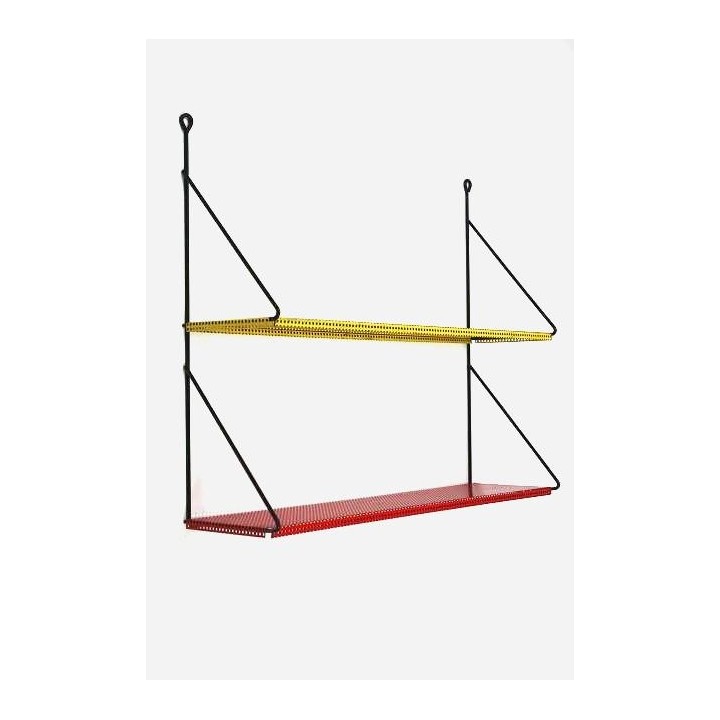 Metaal wandrek met vierkante perforatie vintage - Retro