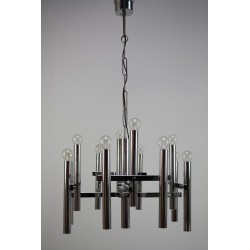 Large chrome hanging lamp