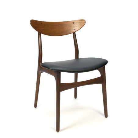 Deense vintage stoel met gebogen rugleuning