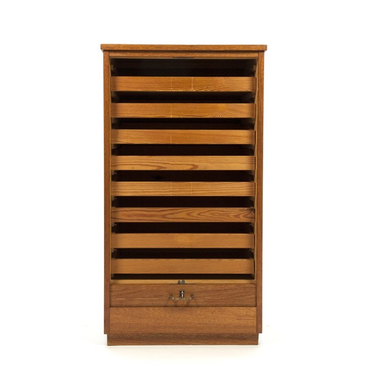 Fifties teak Danish filing cabinet narrow model