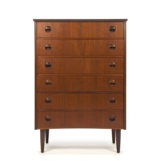 Deense vintage teakhouten ladekast of commode