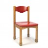Wooden kindergarten chair with red detail