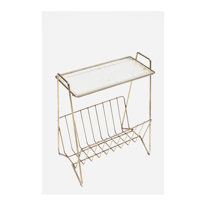 Magazine holder brass/ white - Retro Studio