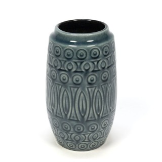 Blauw/ grijze vintage West-Germany vaas