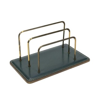 Groen leren vintage brievenstandaard