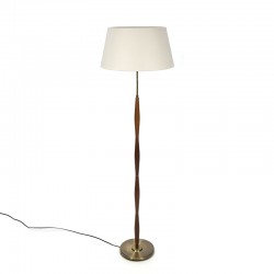 Vintage floor lamp with base in brass and teak