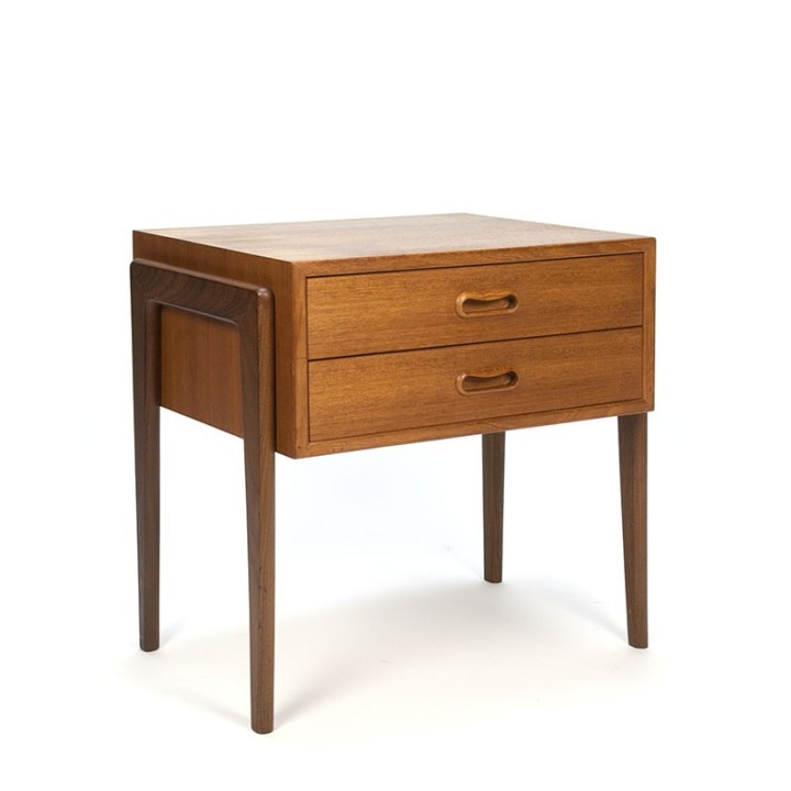 Teakhouten Deens vintage nachtkastje