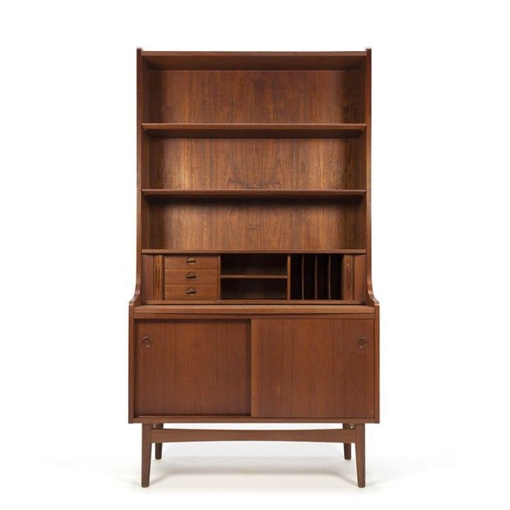 Teakhouten vintage boekenkast design Johannes Sorth