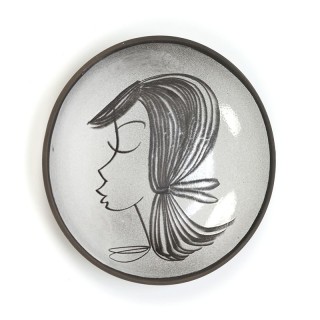 Vintage wandbordje met dame 1960's