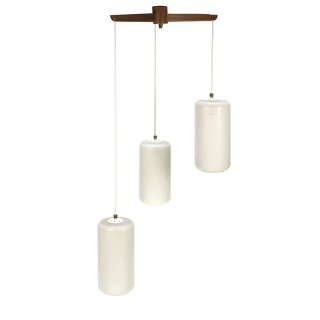 Vintage hanglamp met 3 geslepen glazen kelken