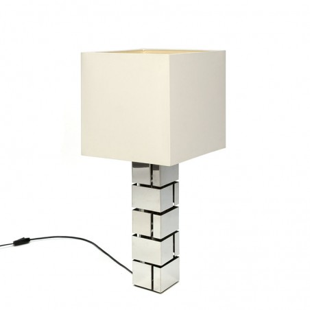 Chrome vintage cubist design table lamp