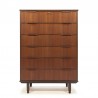 Tall model vintage teak chest of drawers from Denmark
