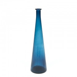 Large vintage dark blue glass vase